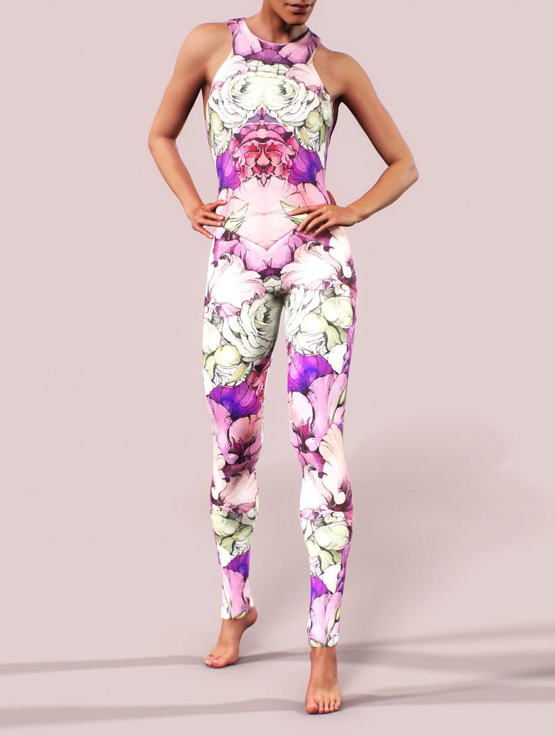 Peony Sketch Catsuit-unitard-bootysculpted