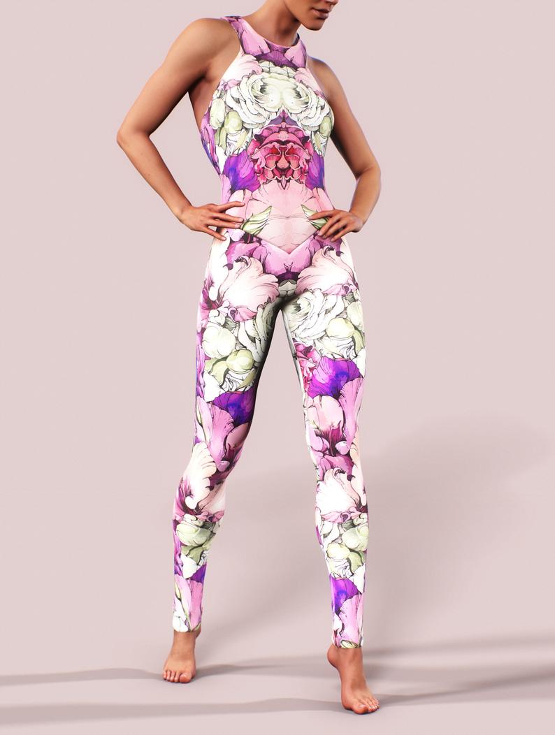 Peony Sketch Catsuit-unitard-bootysculpted
