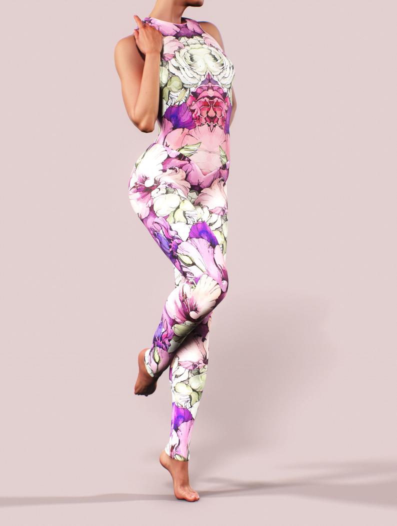 Peony Sketch Catsuit-unitard-bootysculpted