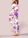 Peony Sketch Yoga Pants-High waisted leggings-bootysculpted