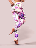 Peony Sketch Yoga Pants-High waisted leggings-bootysculpted