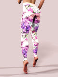Peony Sketch Yoga Pants-High waisted leggings-bootysculpted