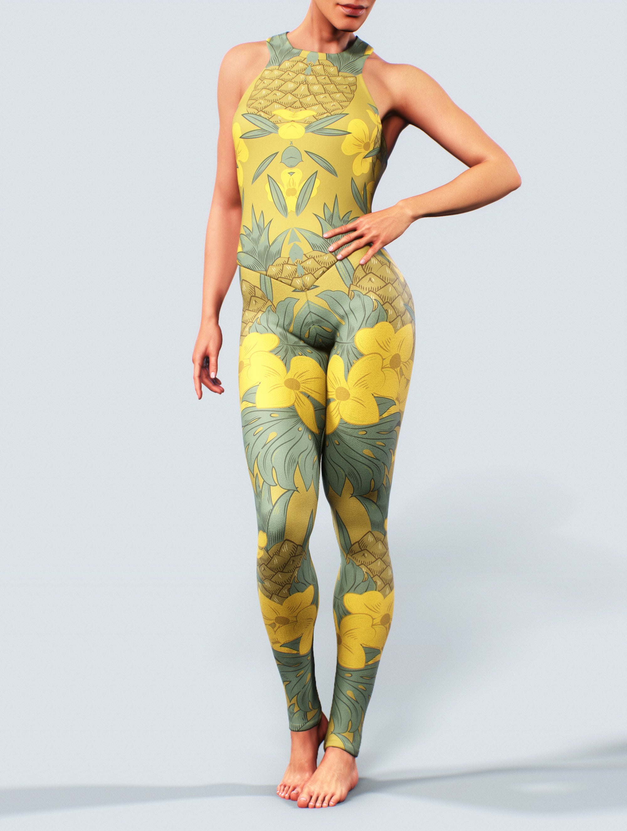 Pineapple Poem Catsuit-unitard-bootysculpted