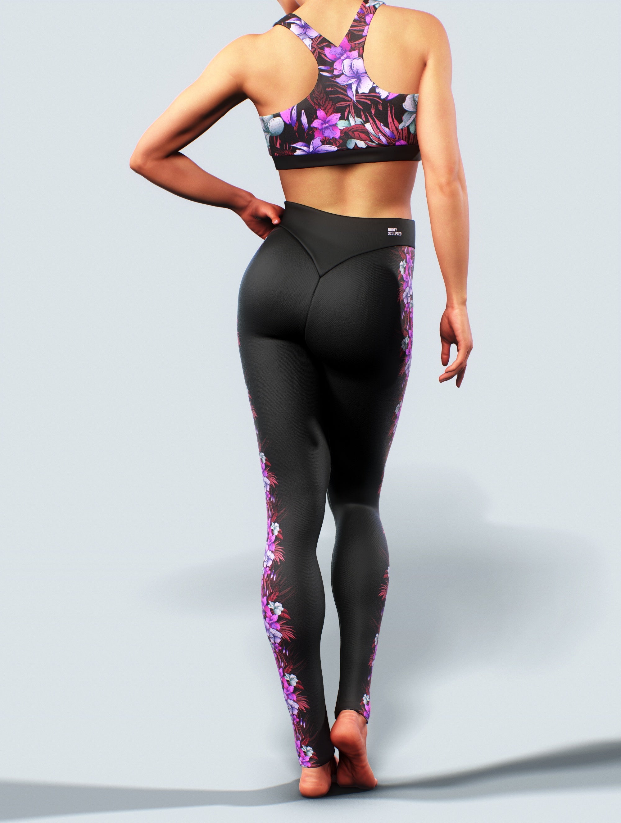 Pink Orchid Leggings-High waisted leggings-bootysculpted
