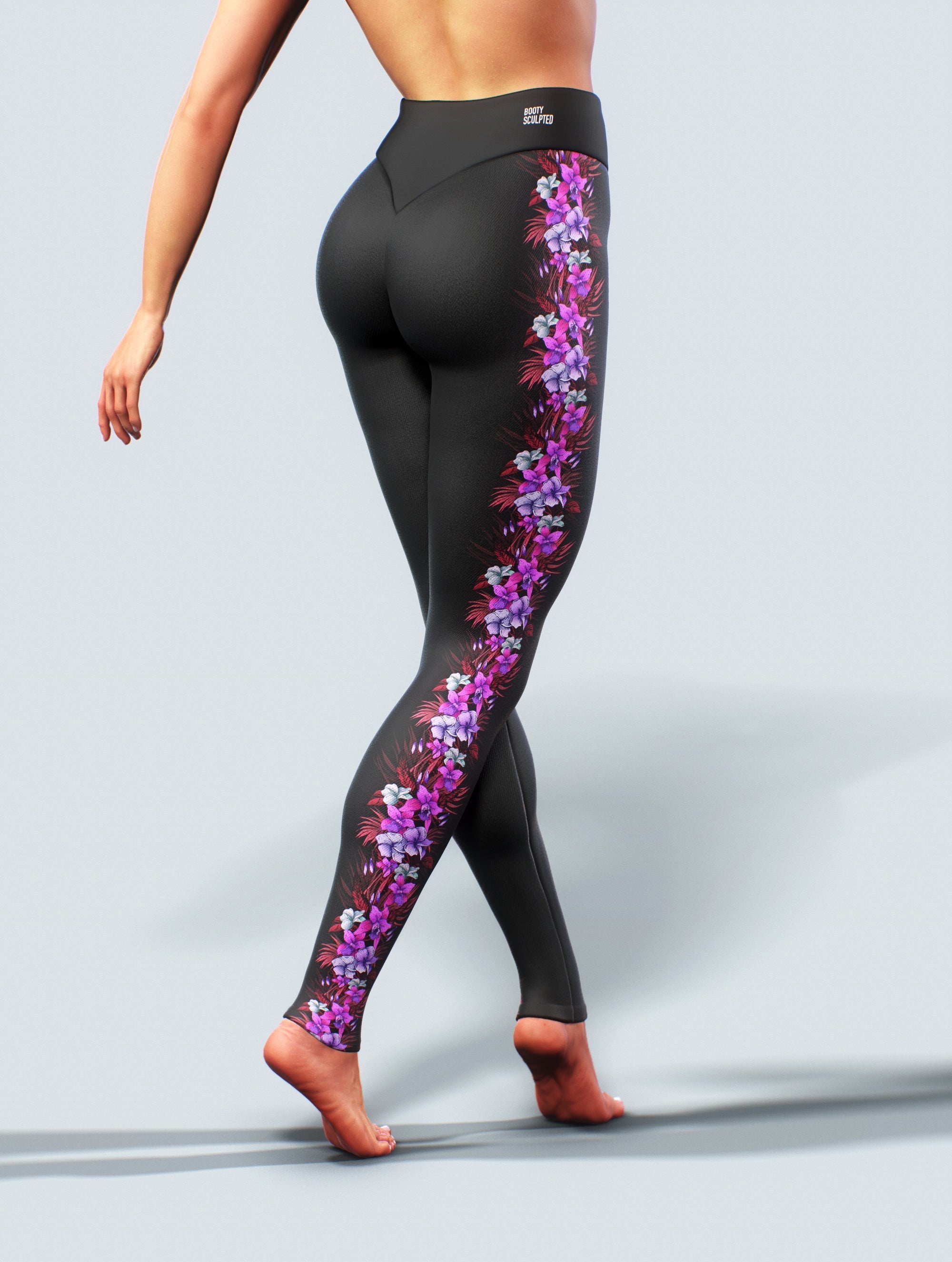 Pink Orchid Leggings-High waisted leggings-bootysculpted