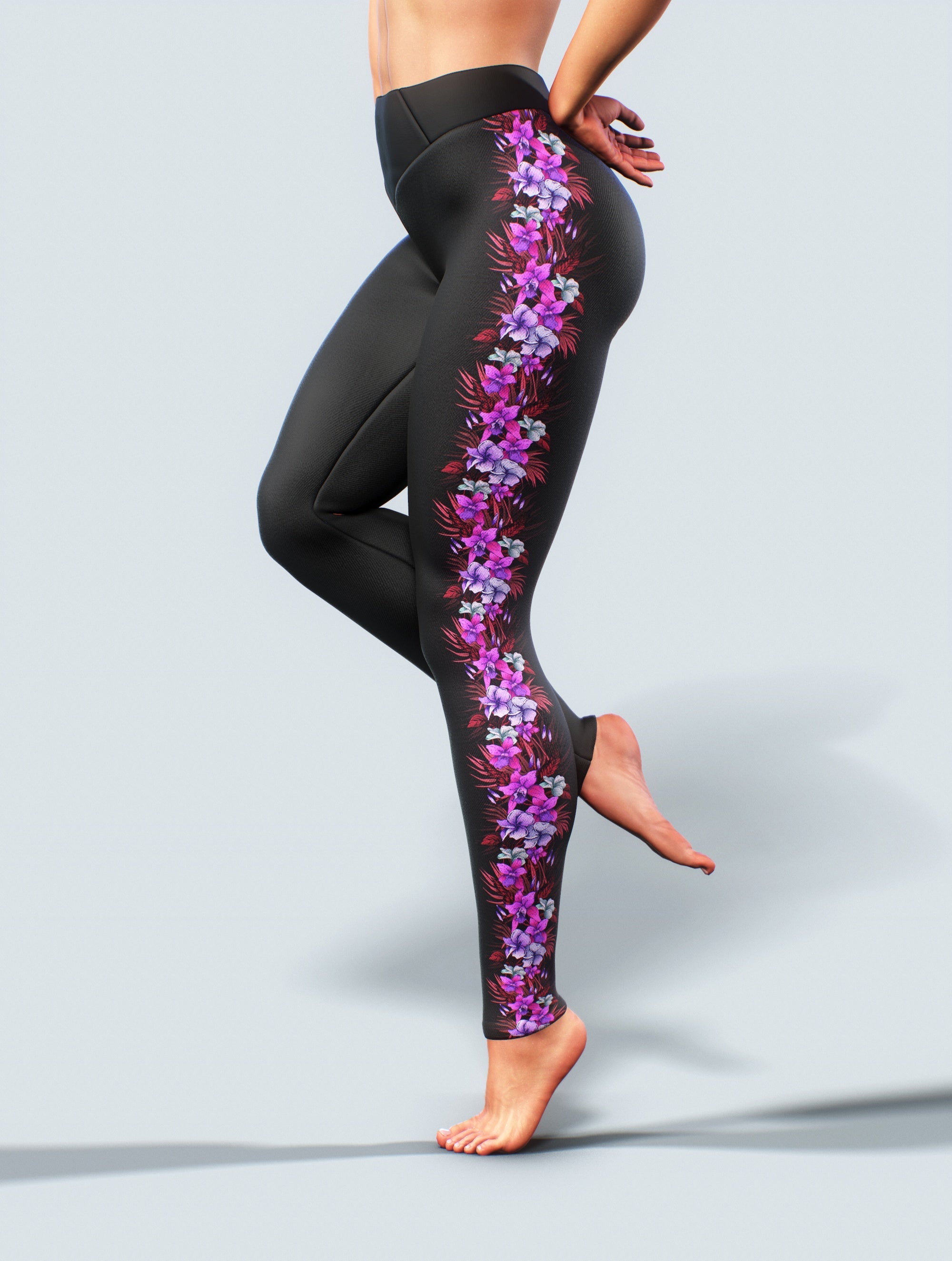 Pink Orchid Leggings-High waisted leggings-bootysculpted