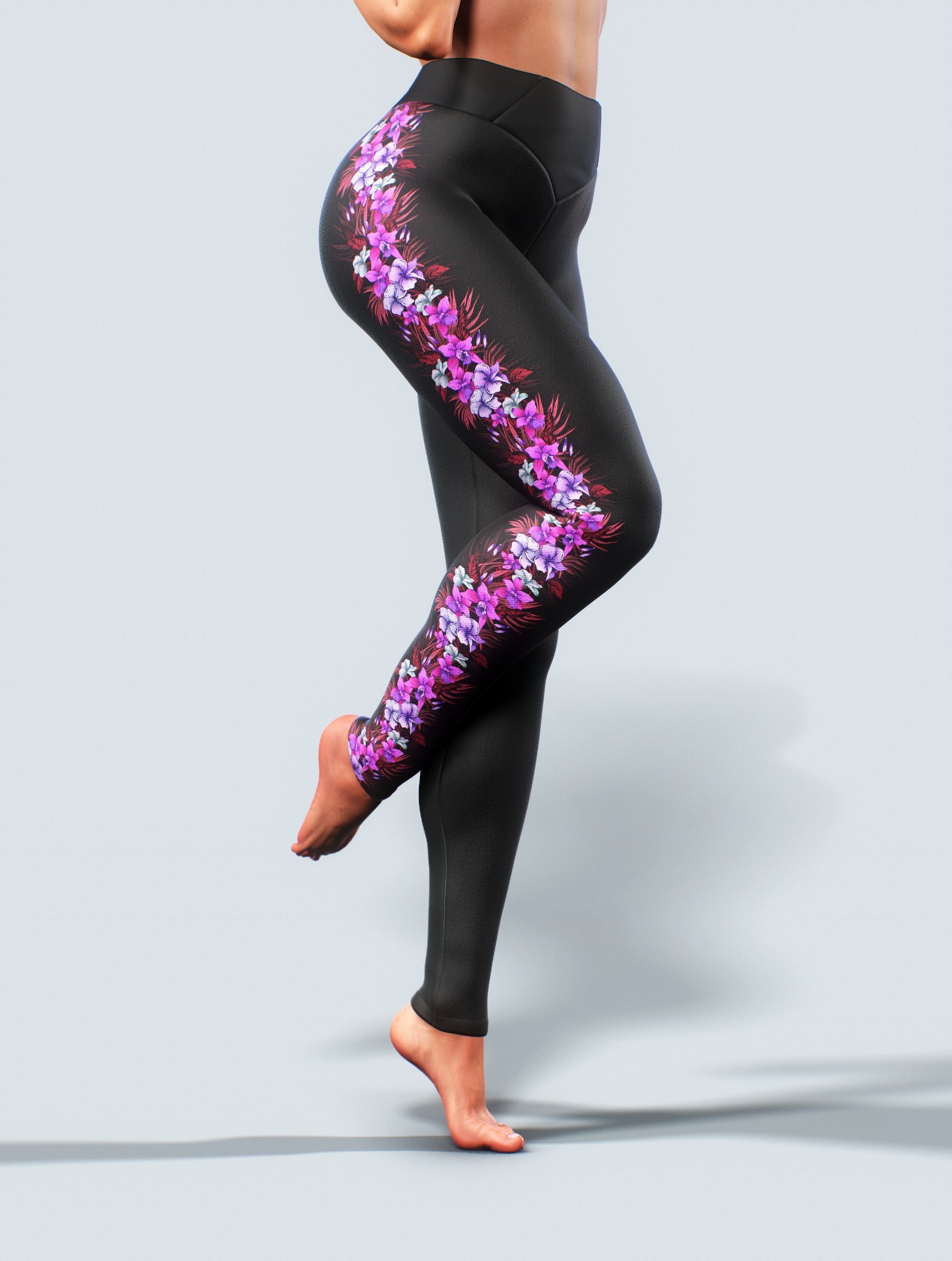 Pink Orchid Leggings-High waisted leggings-bootysculpted