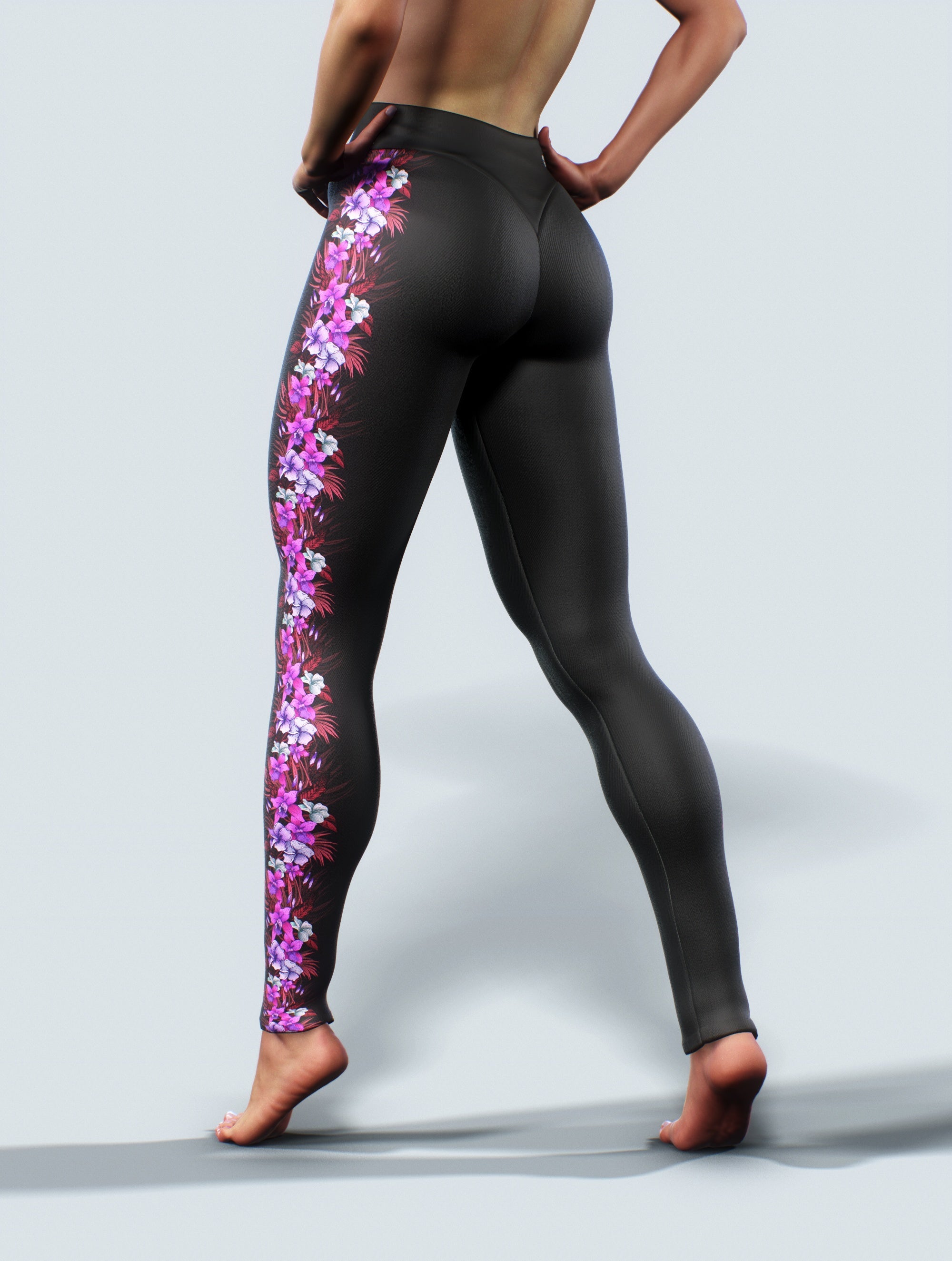 Pink Orchid Leggings-High waisted leggings-bootysculpted