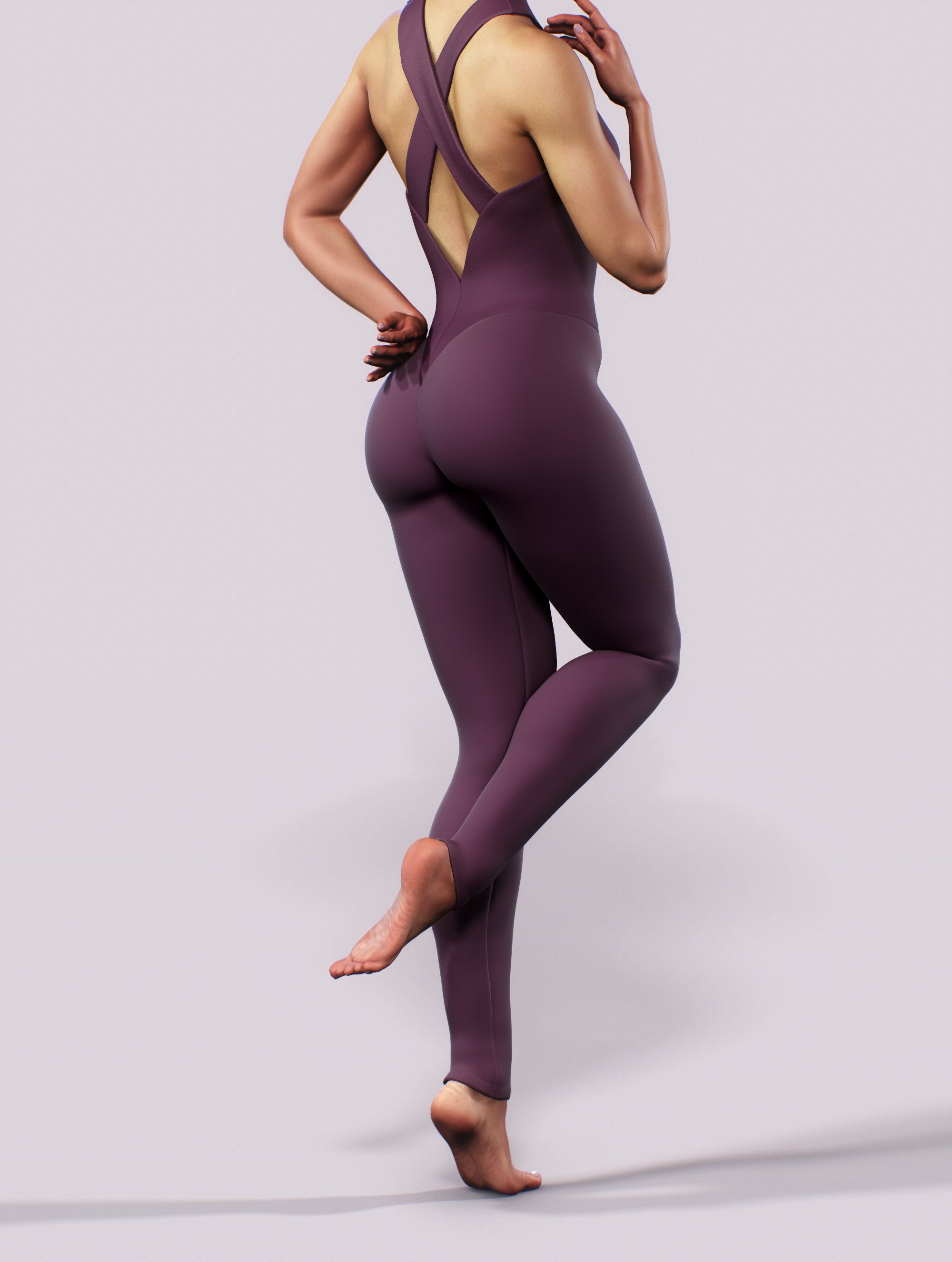 Plum Purple Bodysuit-unitard-bootysculpted