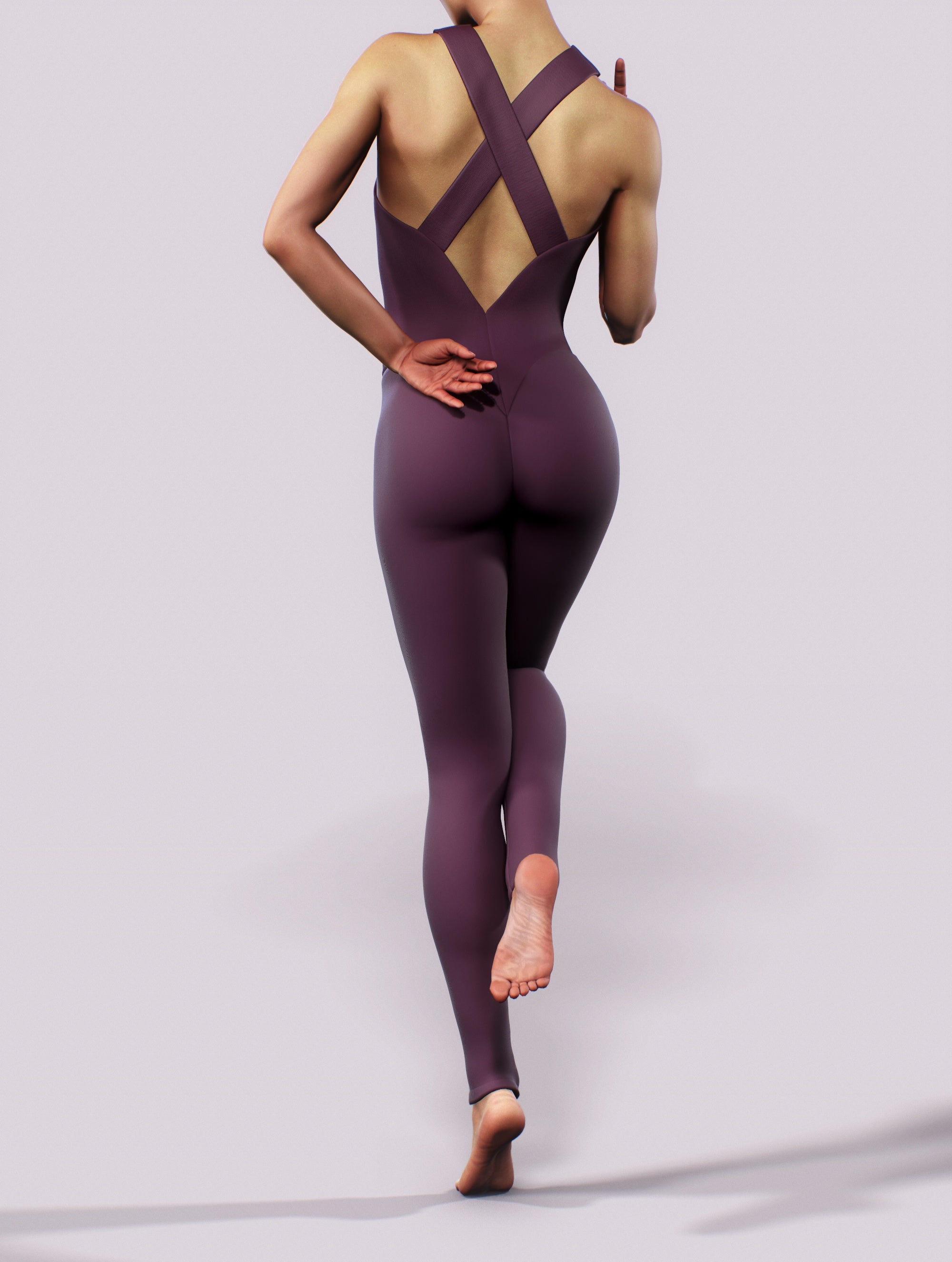 Plum Purple Bodysuit-unitard-bootysculpted