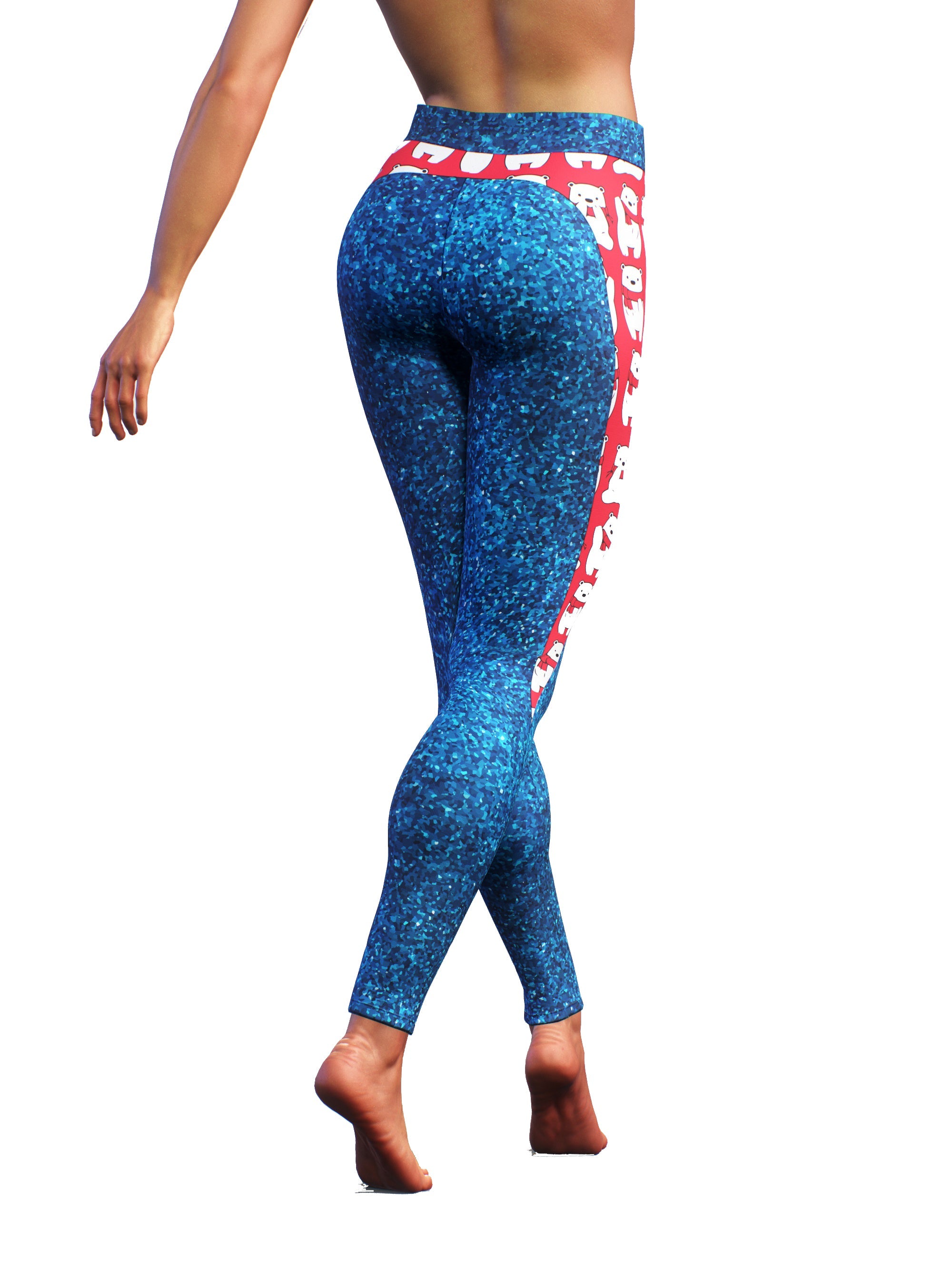 Polar Bear Sparkling Tights-High waisted leggings-bootysculpted