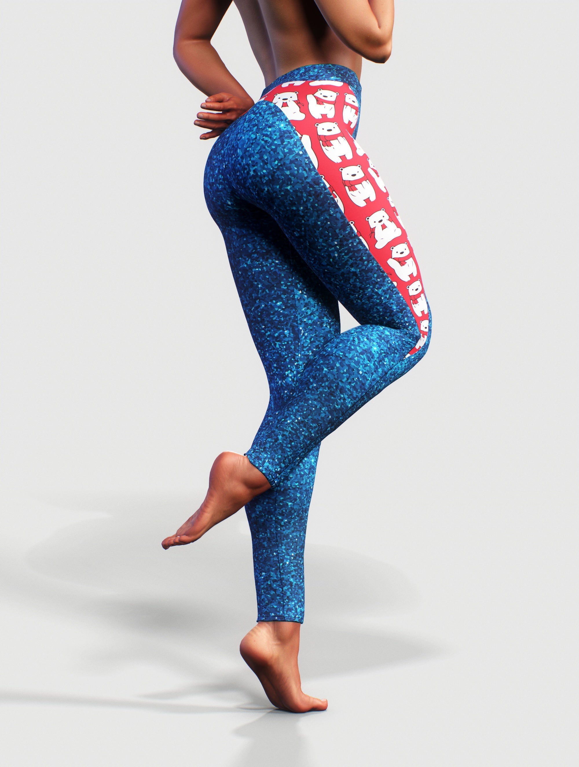 Polar Bear Sparkling Tights-High waisted leggings-bootysculpted