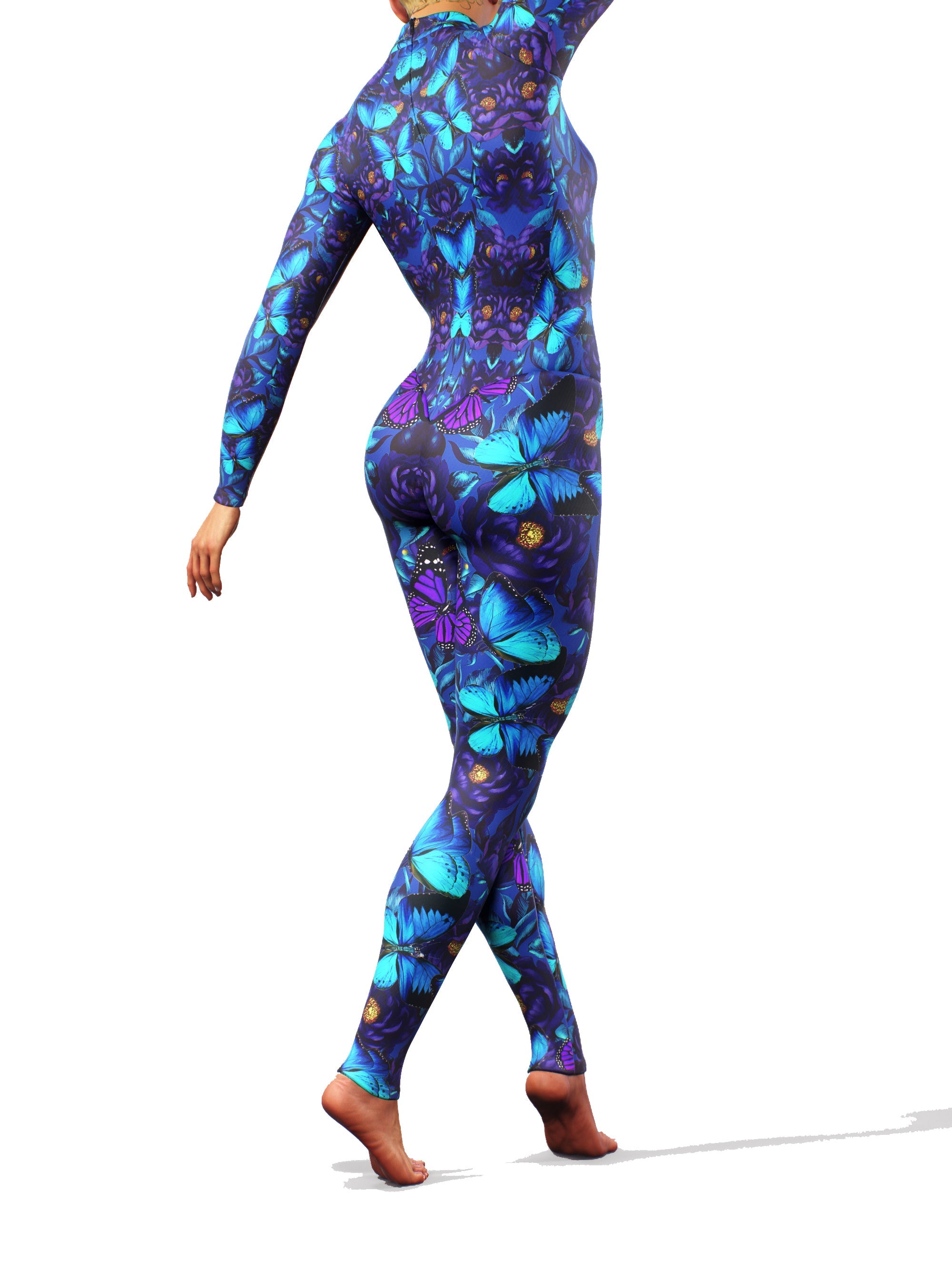 Purple Butterfly LS Catsuit-unitard-bootysculpted