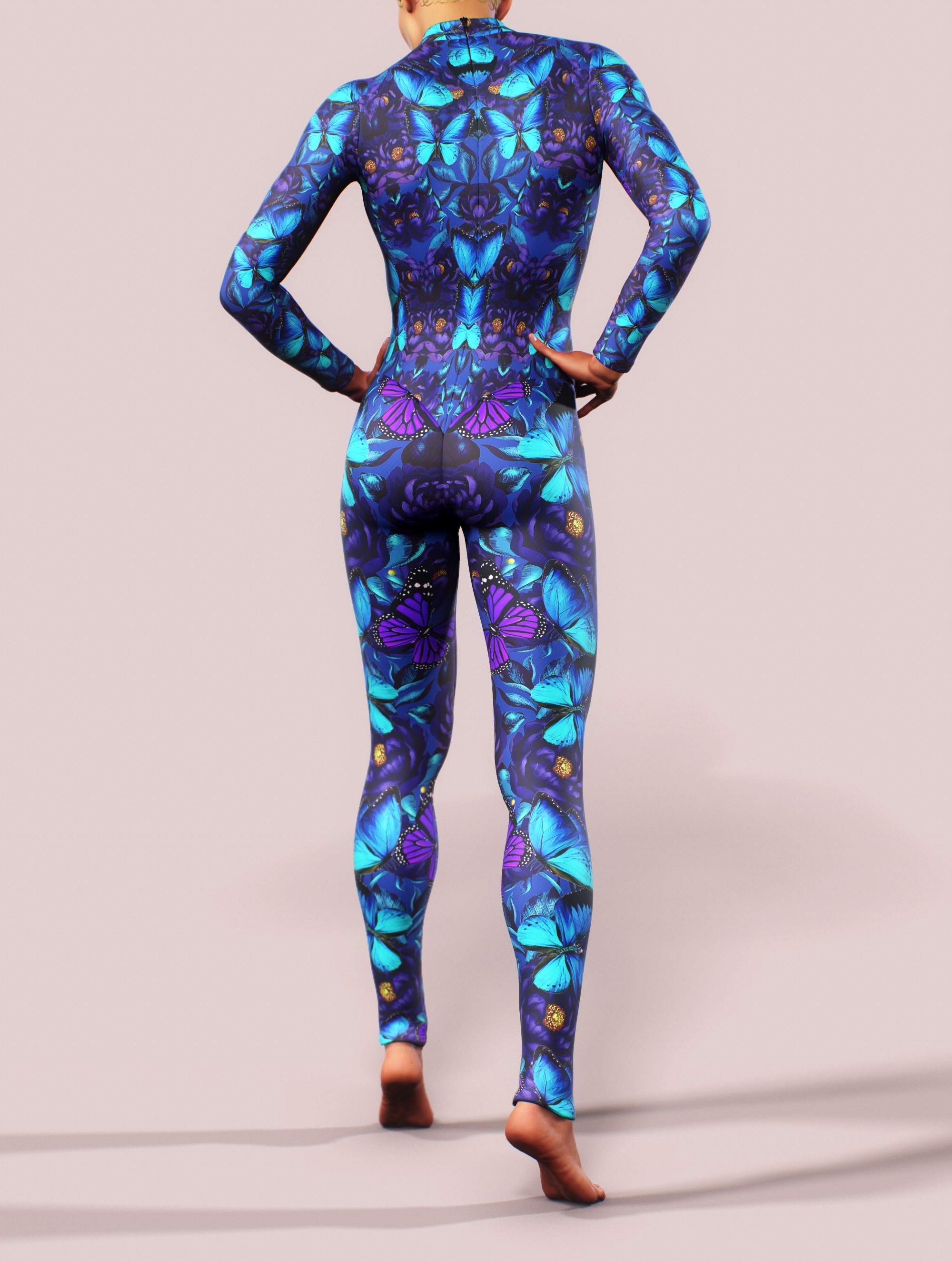 Purple Butterfly LS Catsuit-unitard-bootysculpted