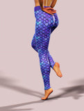 Purple Mermaid Yoga Pants-High waisted leggings-bootysculpted