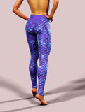 Purple Mermaid Yoga Pants-High waisted leggings-bootysculpted