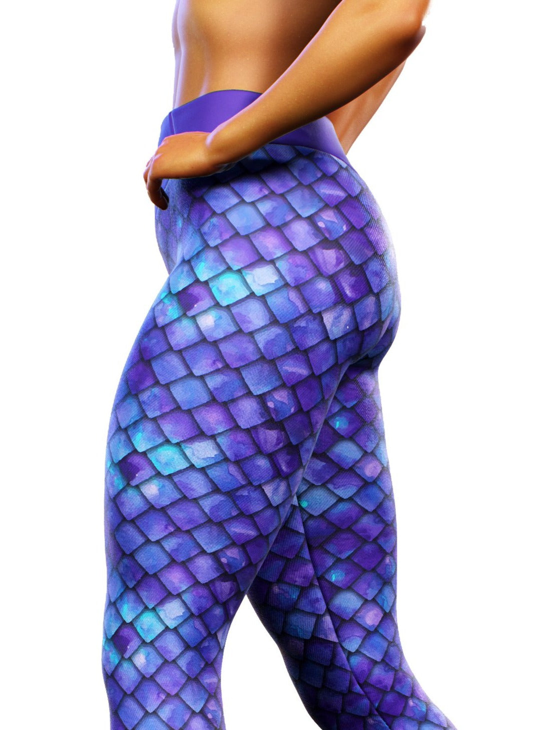 Purple Mermaid Yoga Pants-High waisted leggings-bootysculpted