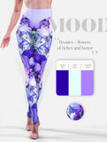 Purple Peony Sketch Tights