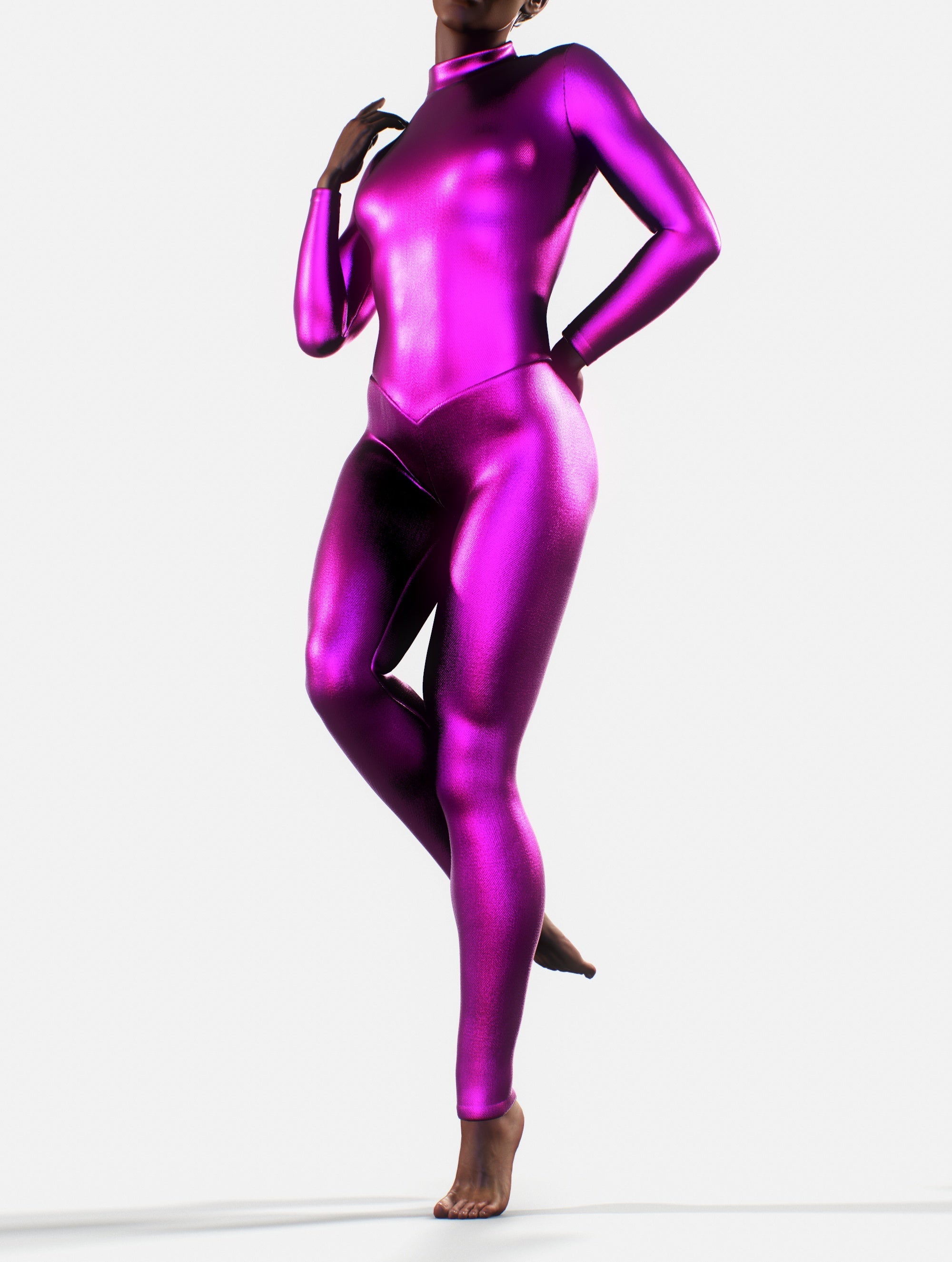 Raspberry Metallic Leotard-unitard-bootysculpted