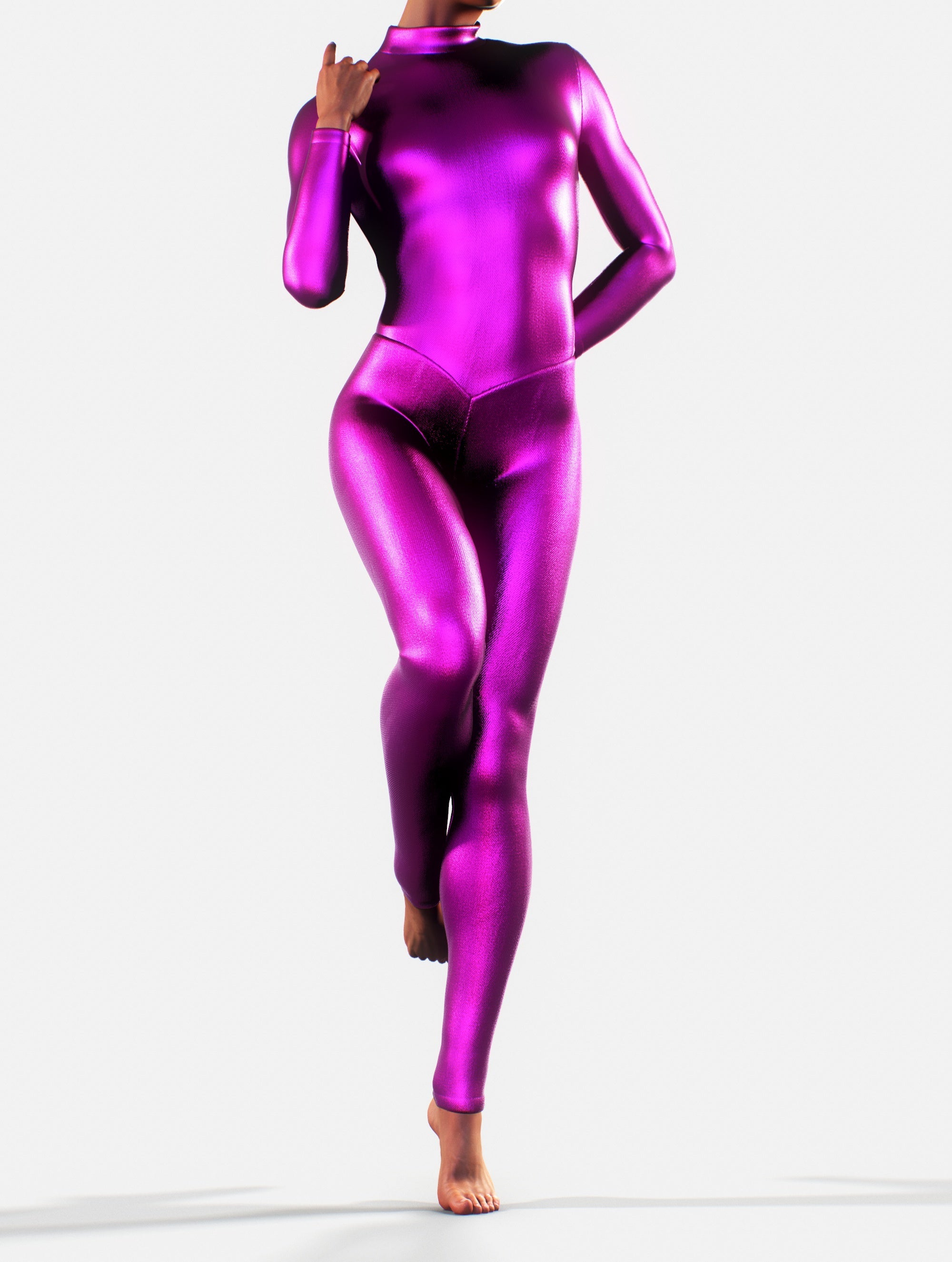 Raspberry Metallic Leotard-unitard-bootysculpted