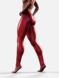 Red Leather Leggings-High waisted leggings-bootysculpted