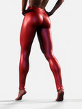 Red Leather Leggings-High waisted leggings-bootysculpted