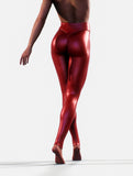 Red Leather Leggings-High waisted leggings-bootysculpted