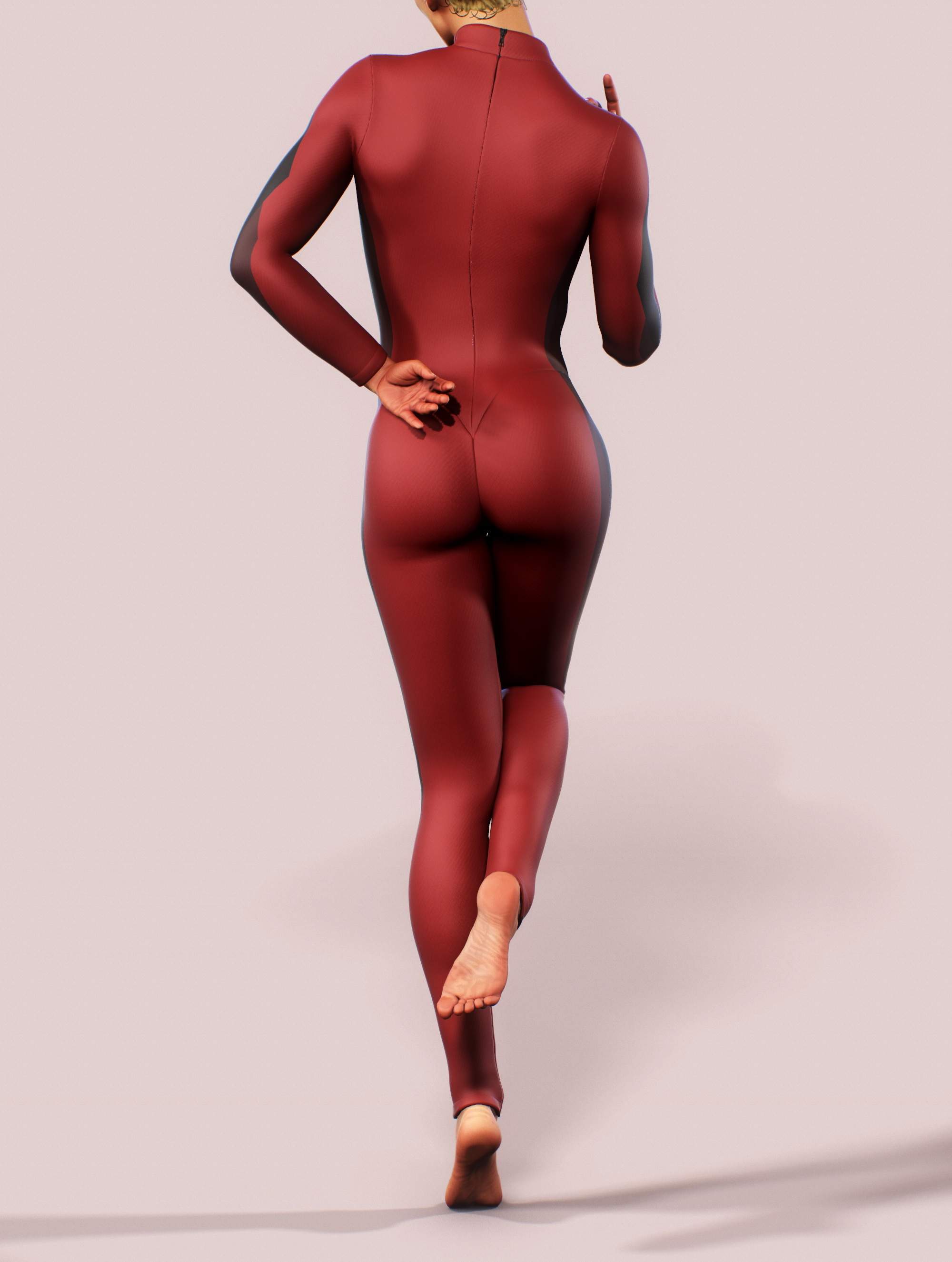 Red Lines LS Unitard-unitard-bootysculpted