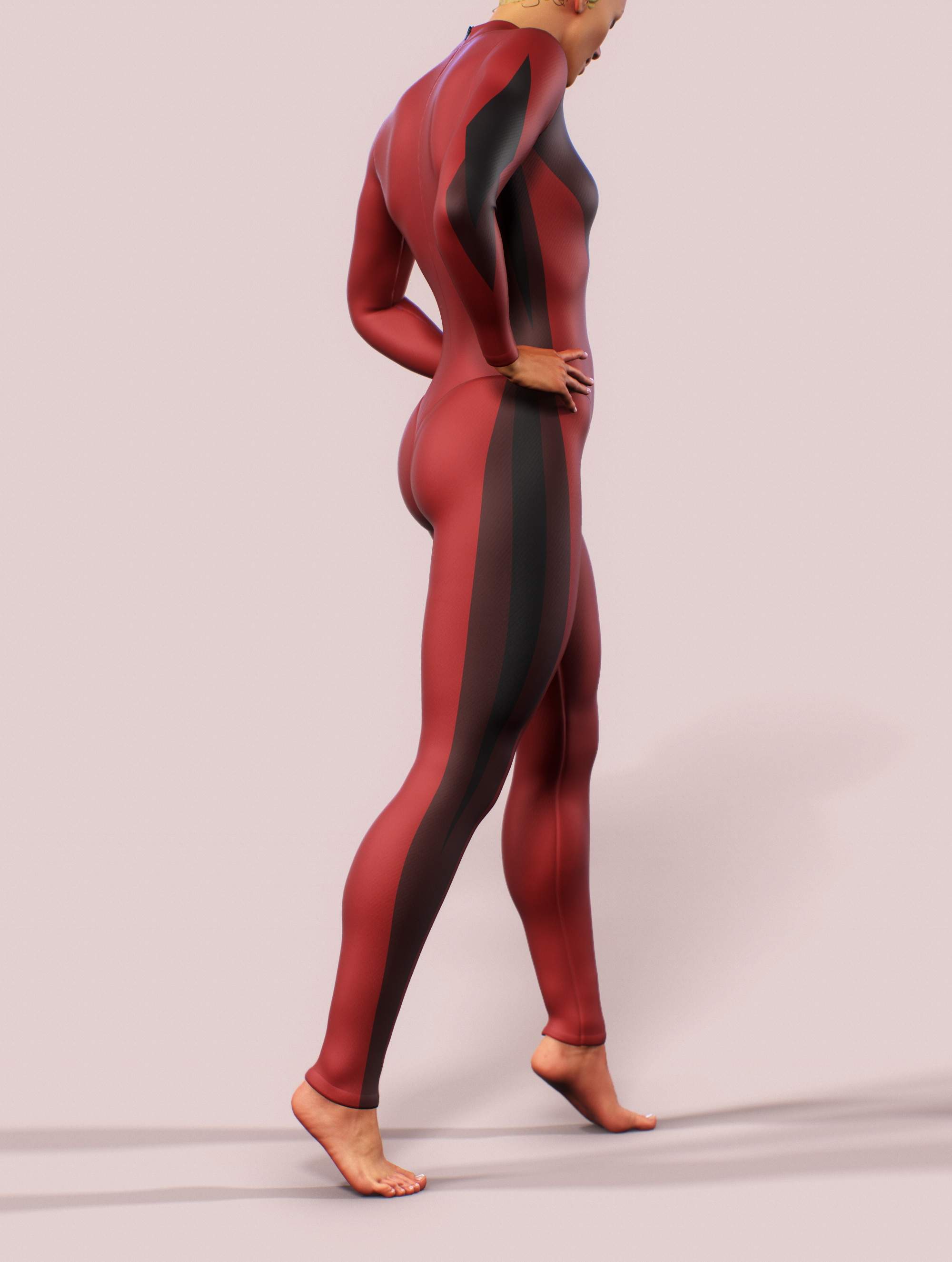 Red Lines LS Unitard-unitard-bootysculpted
