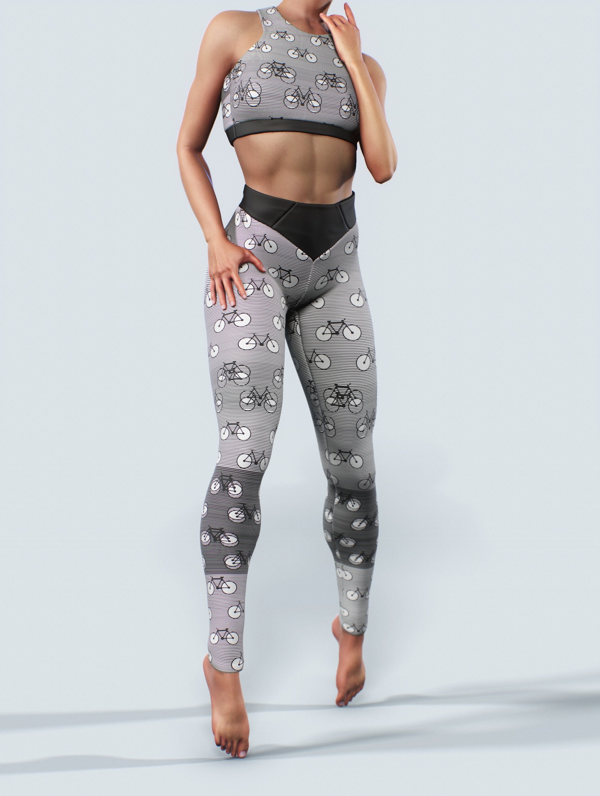 Retro Bike Leggings-High waisted leggings-bootysculpted