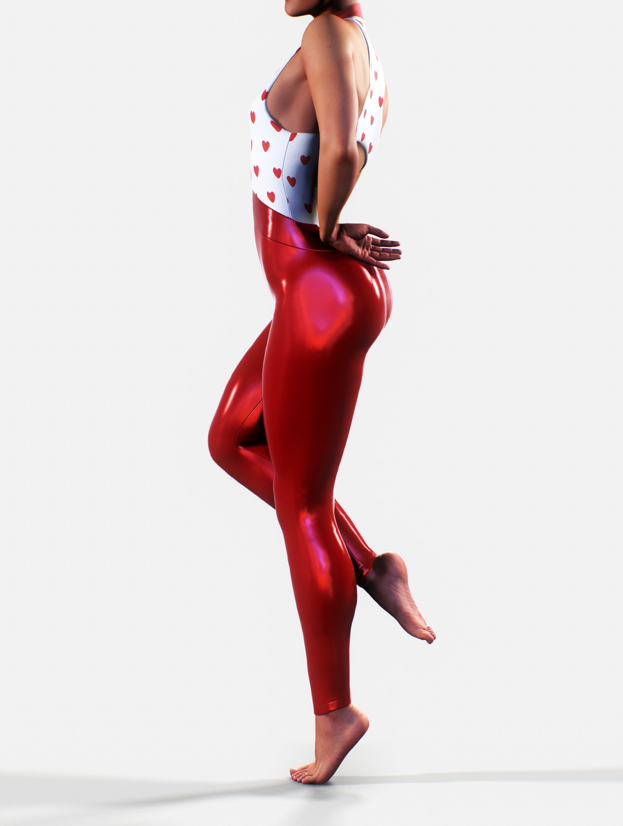 Secret Letter Red Bodysuit-unitard-bootysculpted