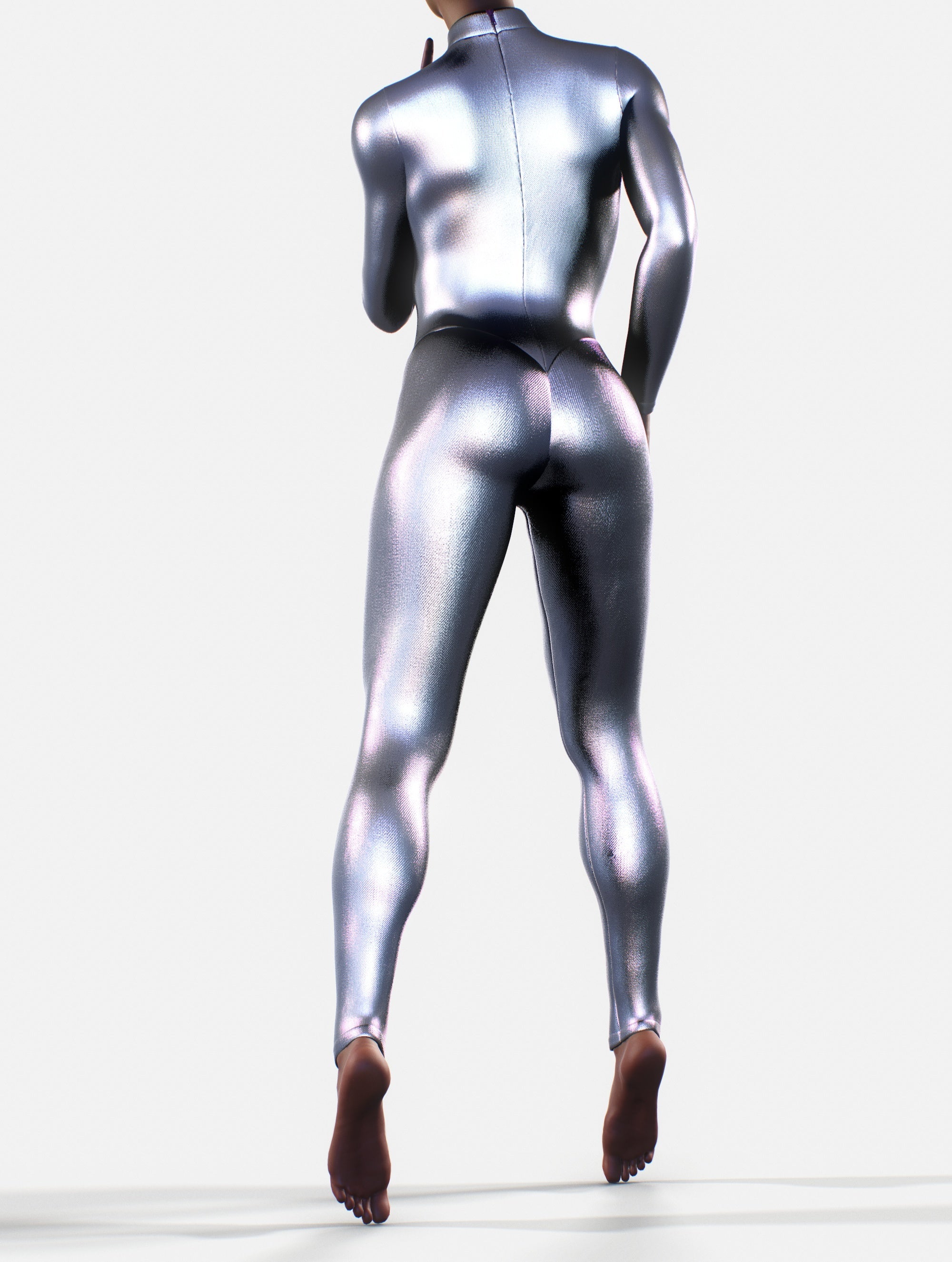 Silver Metallic Playsuit-unitard-bootysculpted
