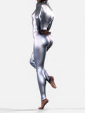 Silver Metallic Playsuit-unitard-bootysculpted