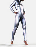 Silver Metallic Playsuit-unitard-bootysculpted