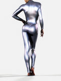 Silver Metallic Playsuit-unitard-bootysculpted