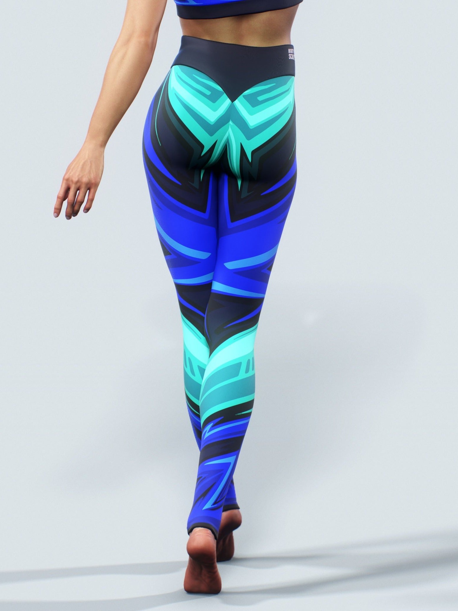 Sketchy Blue Leggings-High waisted leggings-bootysculpted