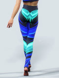 Sketchy Blue Leggings-High waisted leggings-bootysculpted