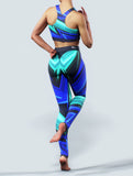 Sketchy Blue Leggings-High waisted leggings-bootysculpted