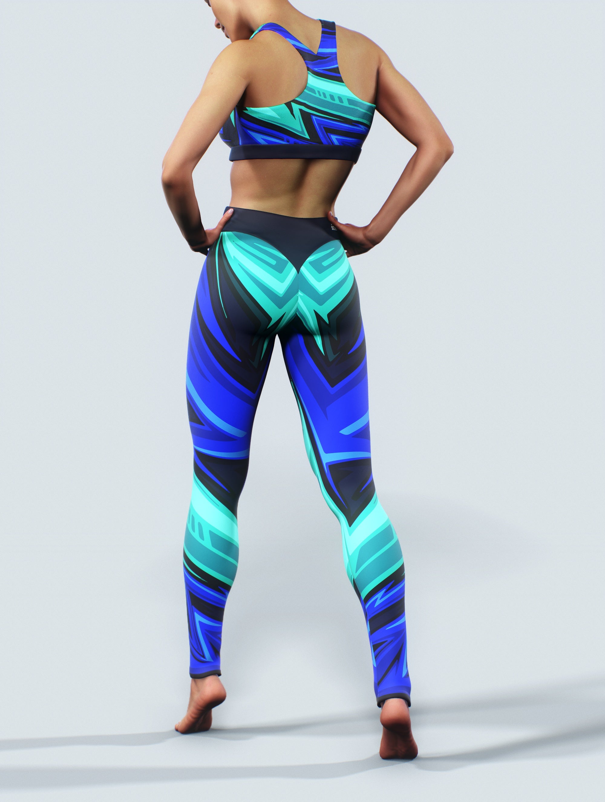 Sketchy Blue Sports Bra-Sports bra-bootysculpted