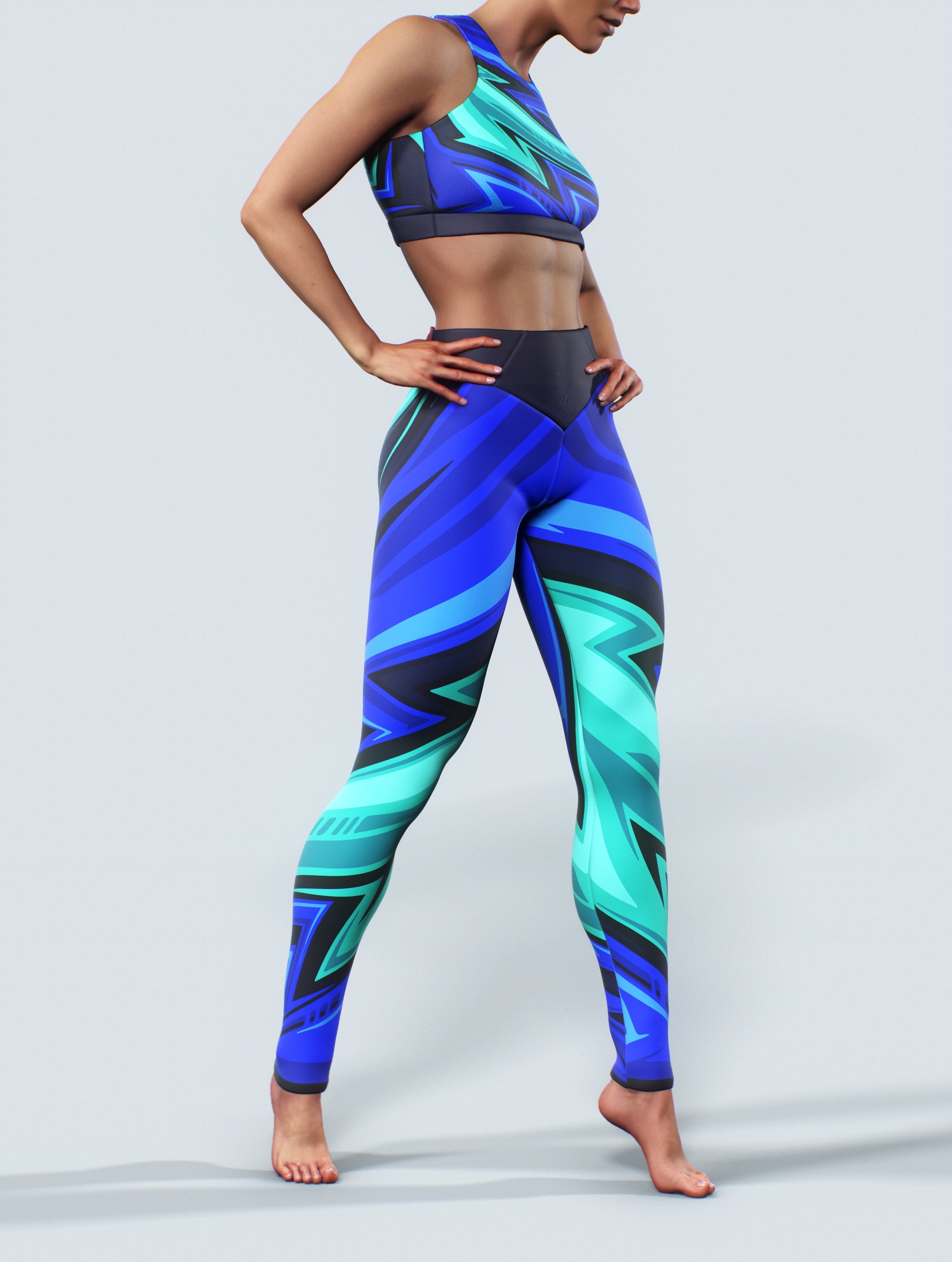 Sketchy Blue Sports Bra-Sports bra-bootysculpted