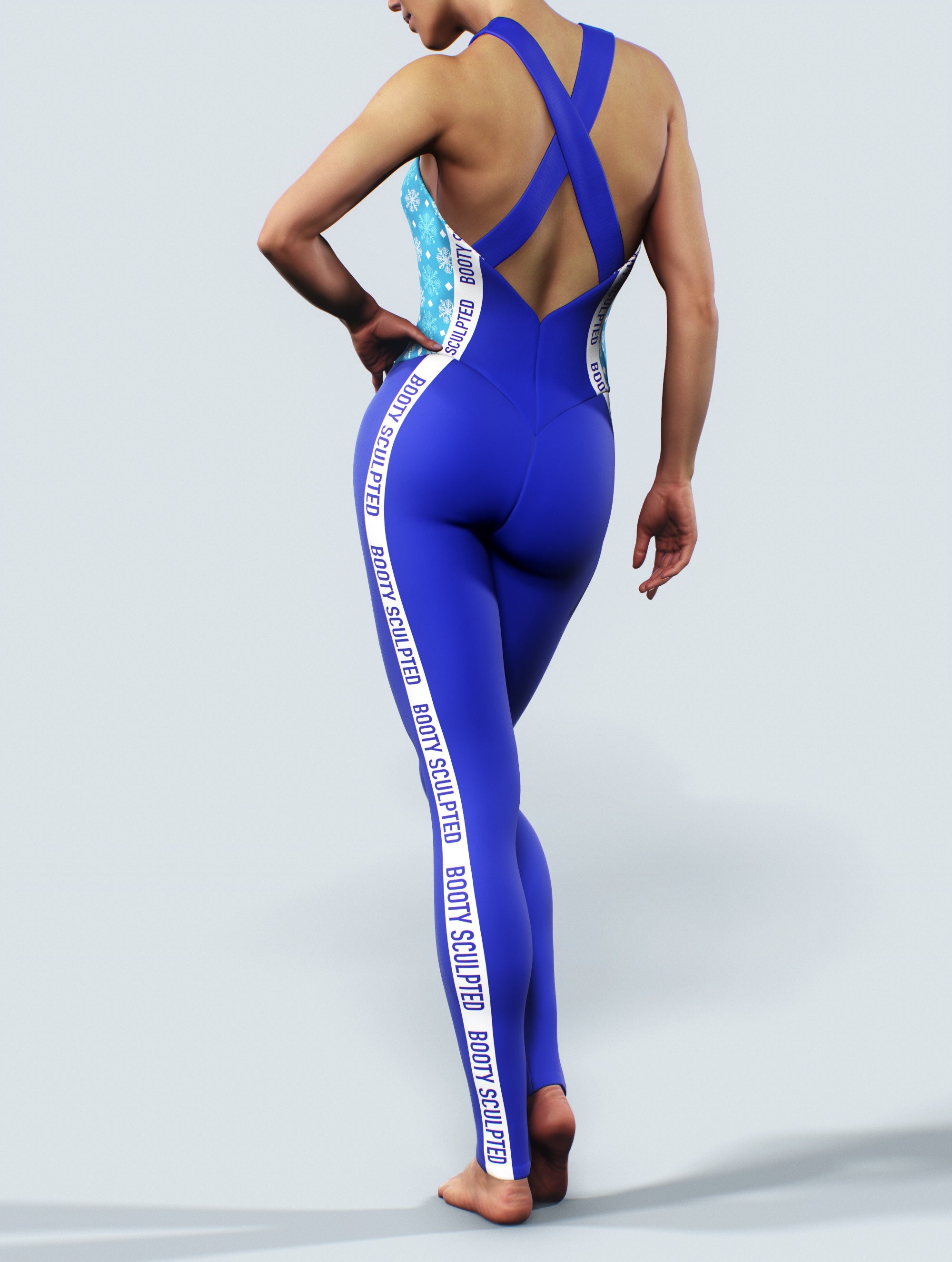 Snowflake Blue Unitard-unitard-bootysculpted