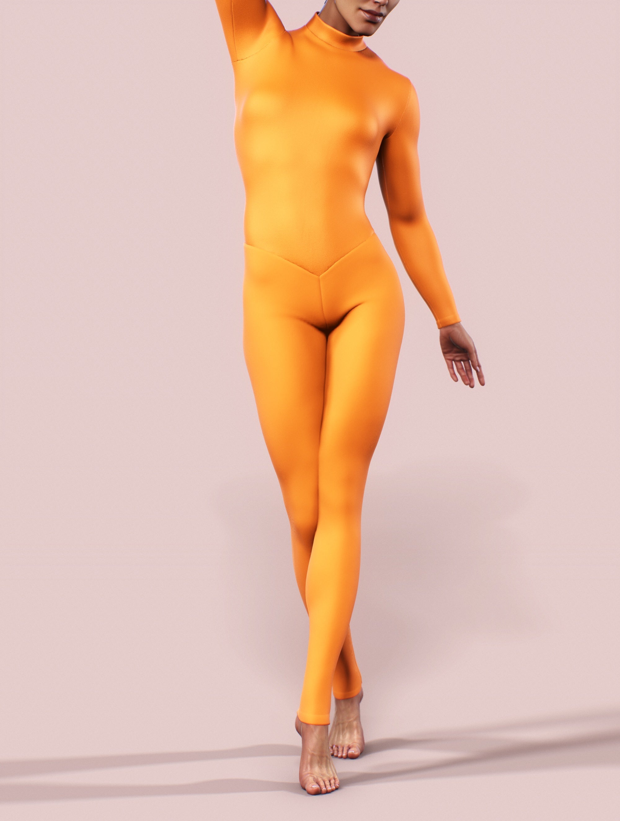 Tangerine Orange Zentai Costume-unitard-bootysculpted
