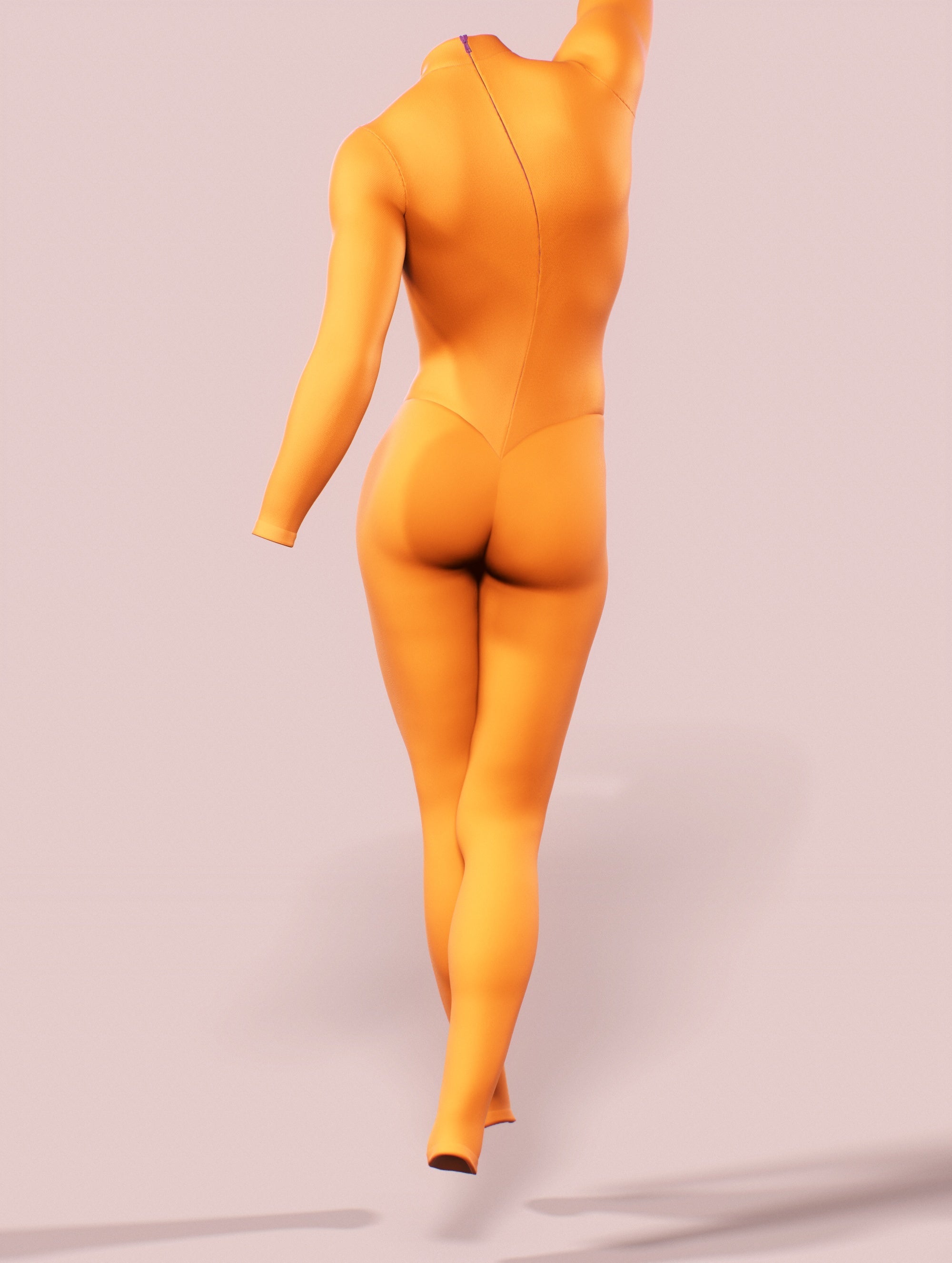 Tangerine Orange Zentai Costume-unitard-bootysculpted