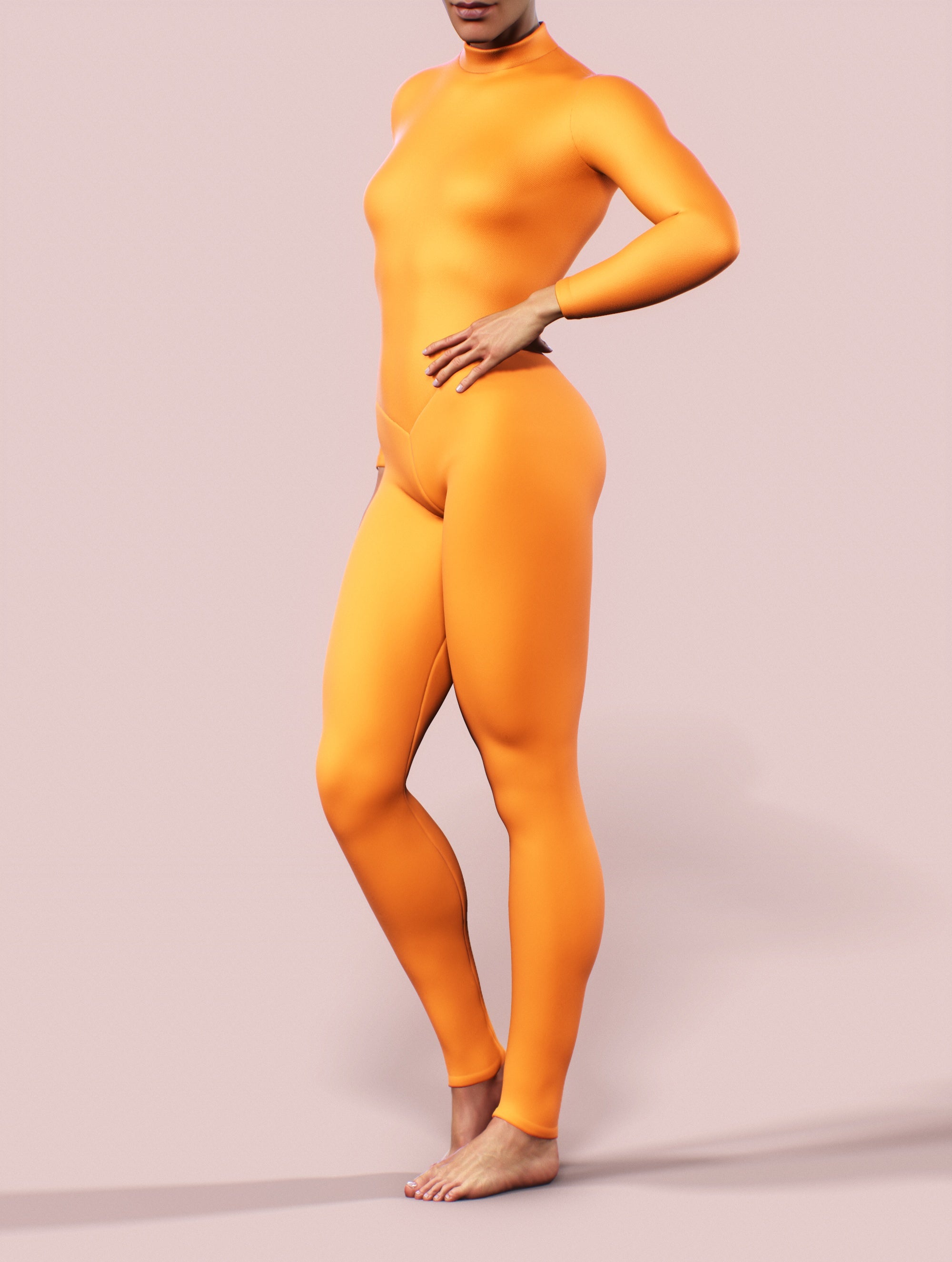 Tangerine Orange Zentai Costume-unitard-bootysculpted
