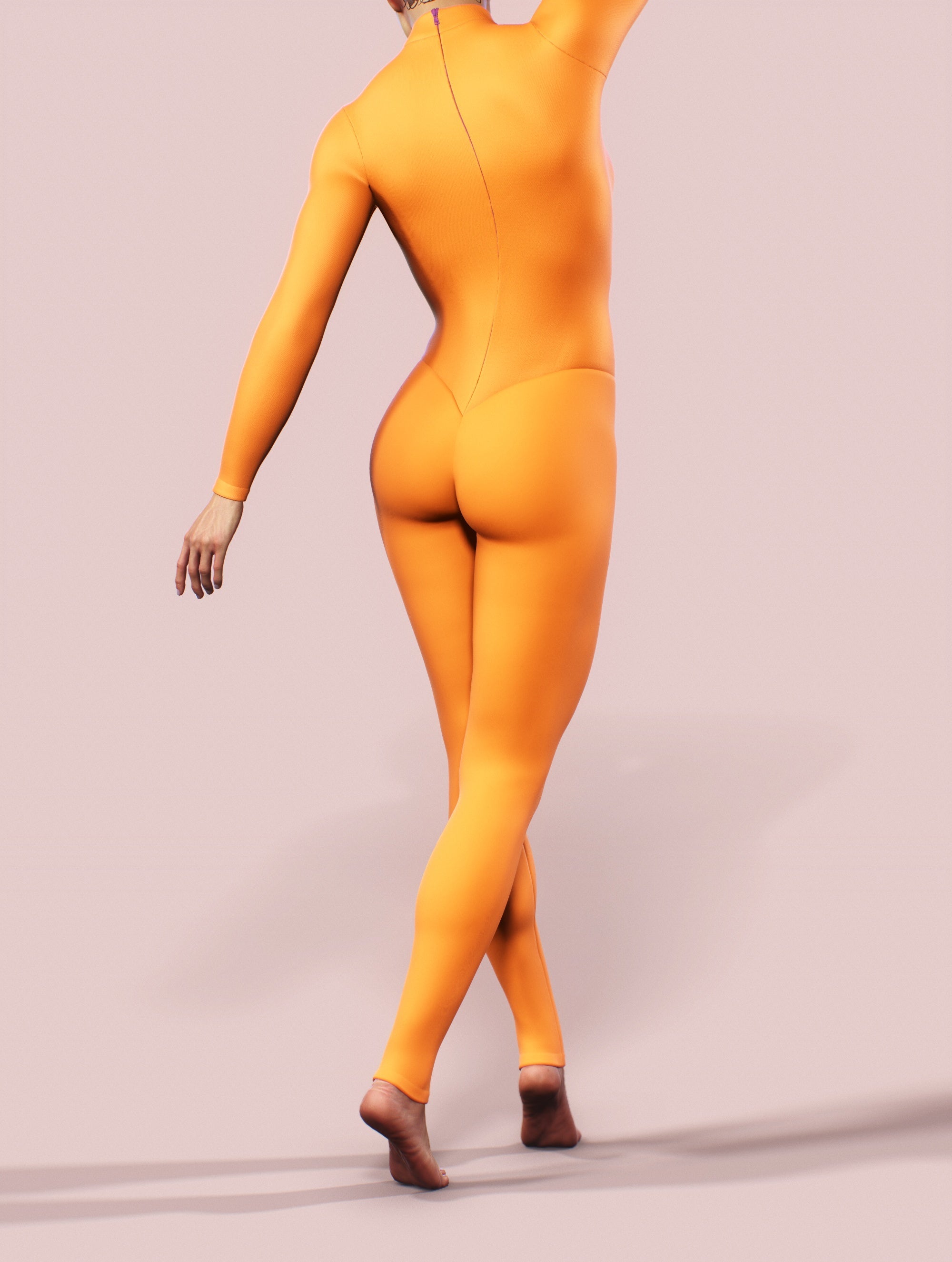 Tangerine Orange Zentai Costume-unitard-bootysculpted