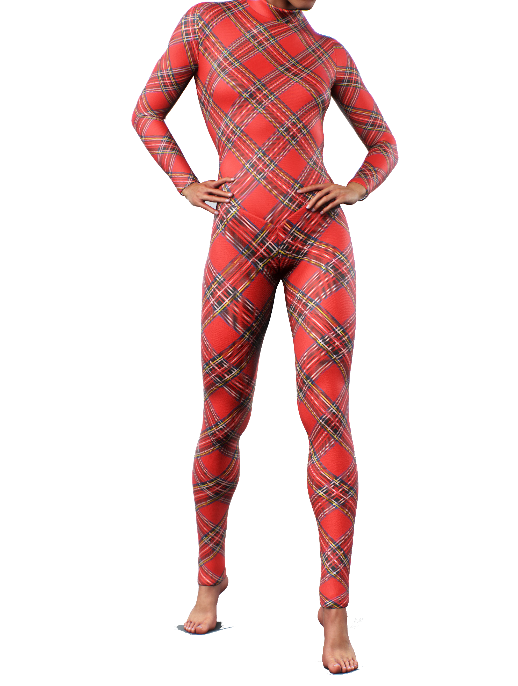 Tartan Red Bodysuit-unitard-bootysculpted