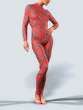 Tartan Red Bodysuit-unitard-bootysculpted
