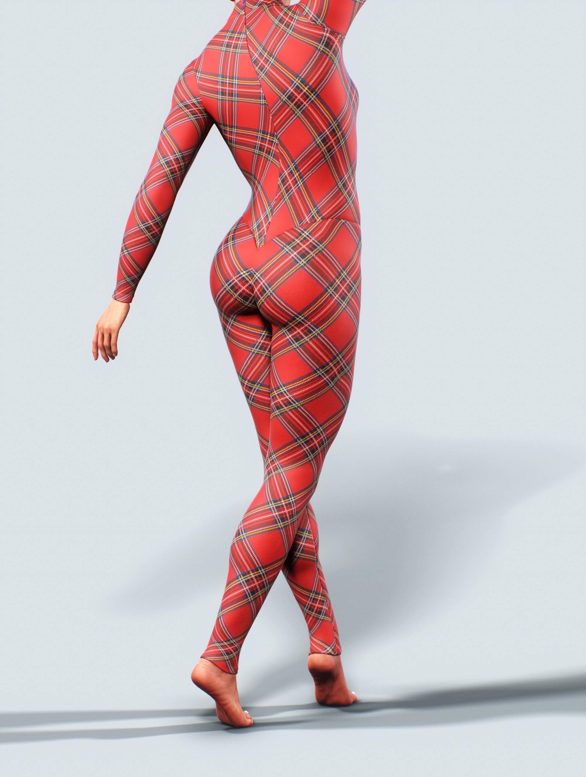 Tartan Red Bodysuit-unitard-bootysculpted