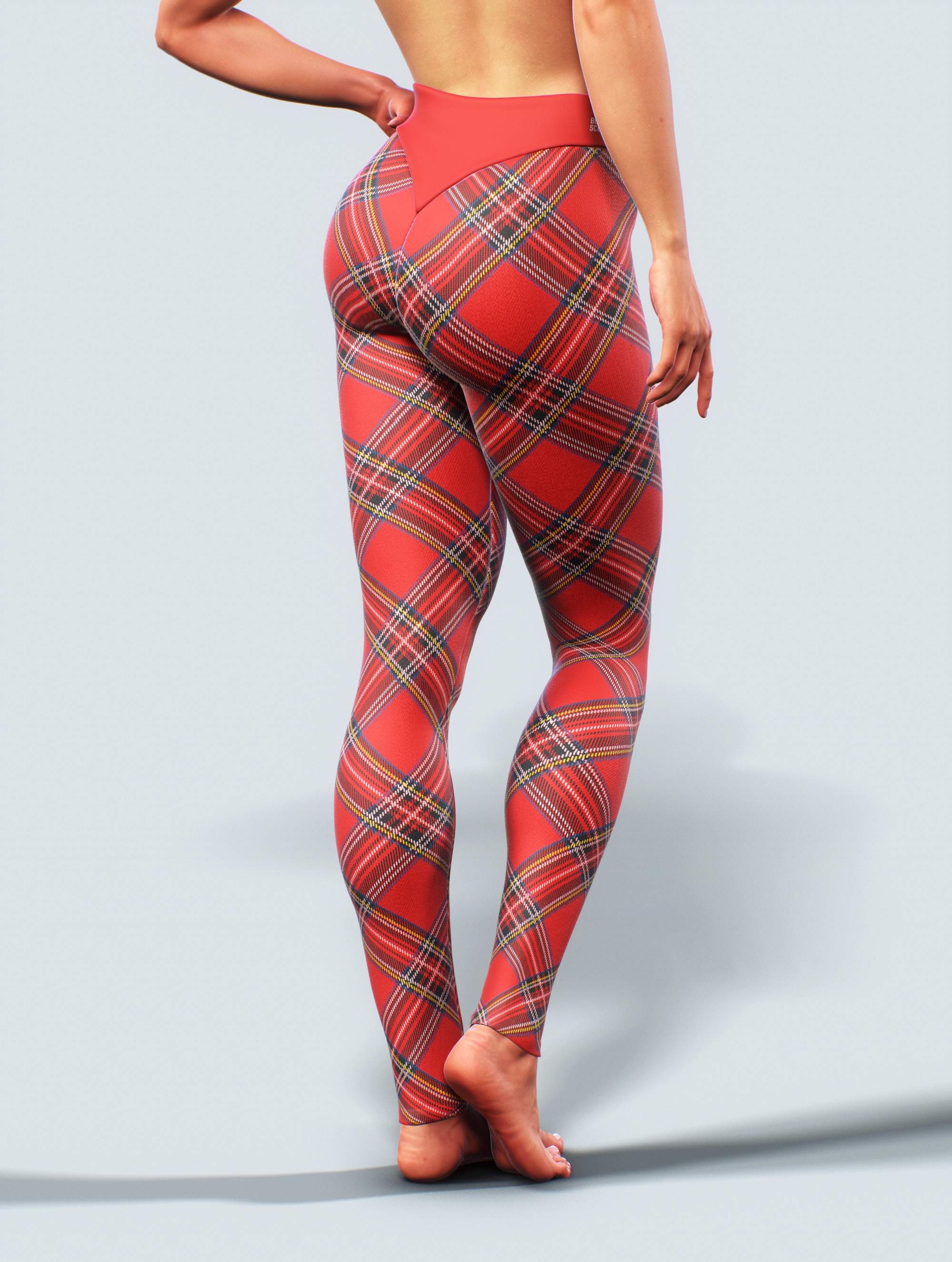Tartan Red Leggings-High waisted leggings-bootysculpted