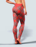Tartan Red Leggings-High waisted leggings-bootysculpted